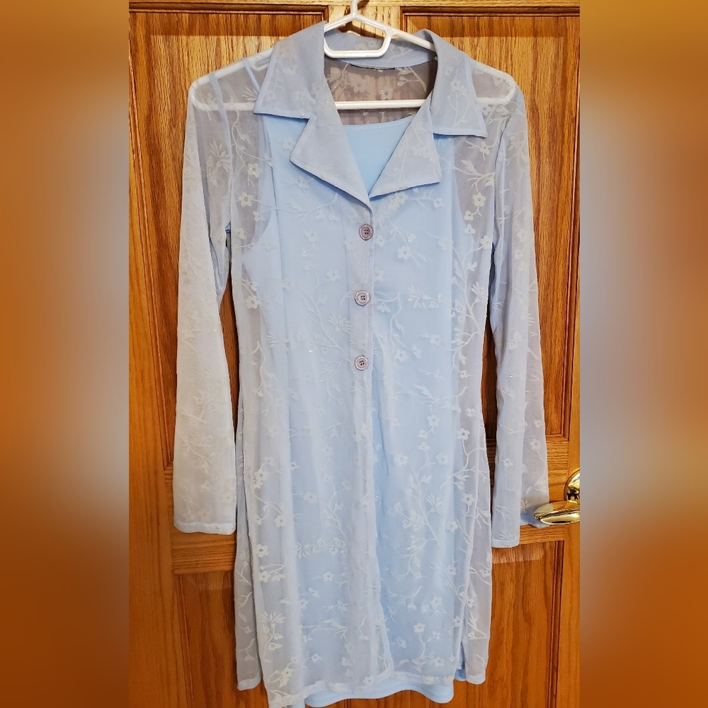 Baby blue 2 piece dress.